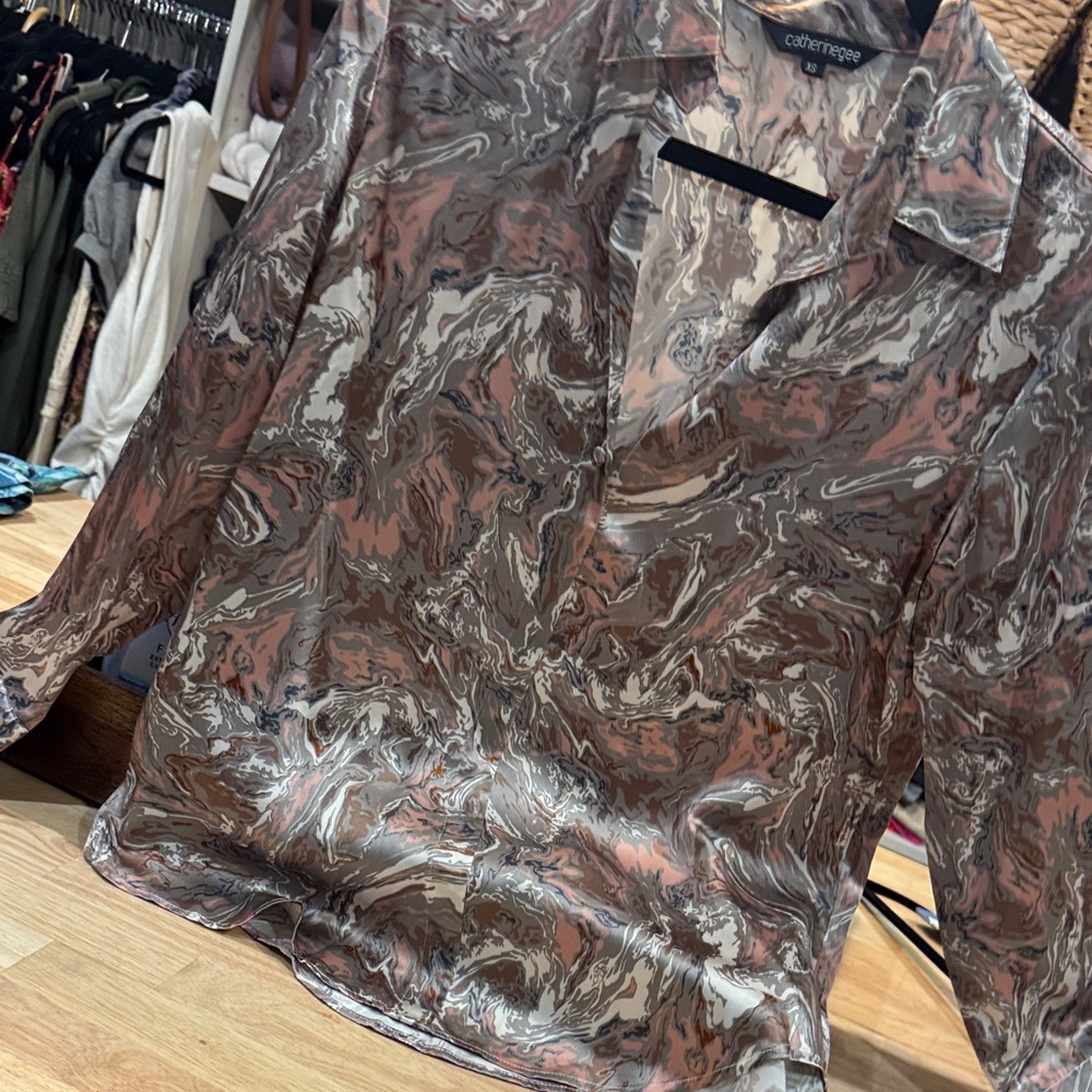 Catherine Gee French cuff silk blouse
